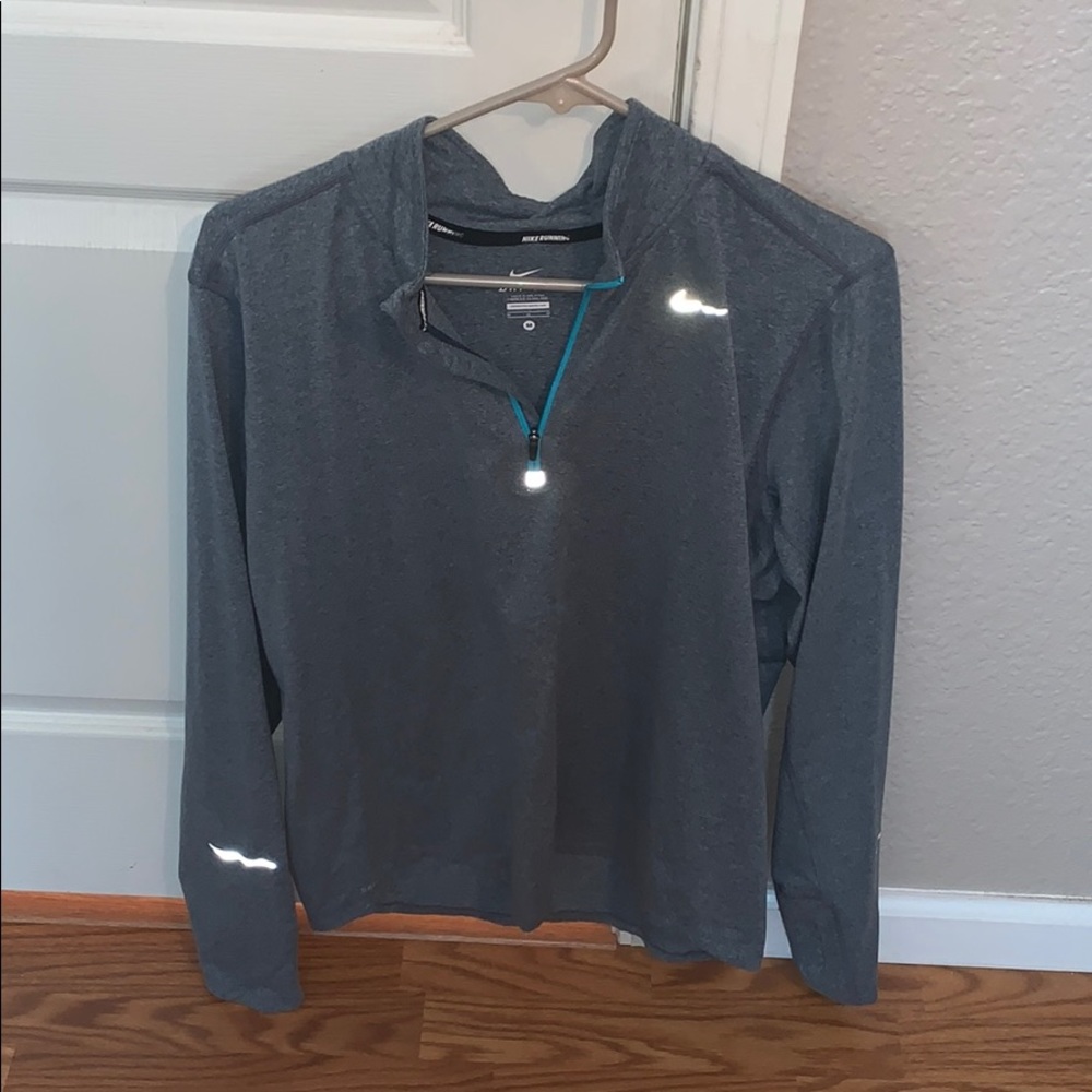 Nike running Dri fit grey quarter zip